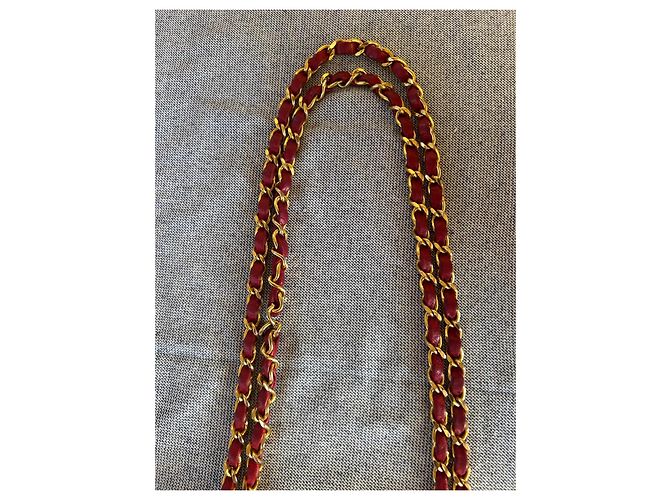 Chanel Borsa a Tracolla in Pelle Matelassé Rossa Rosso - vista 9