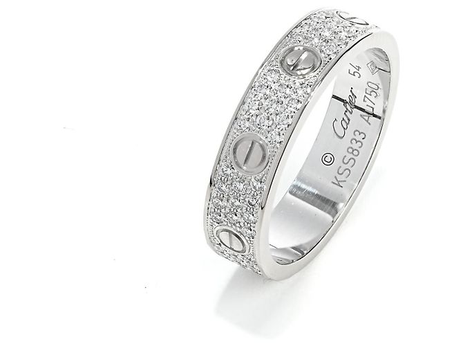 Cartier Love Pavé Diamantring Weißgold 18K Größe 54 - Ansicht 2