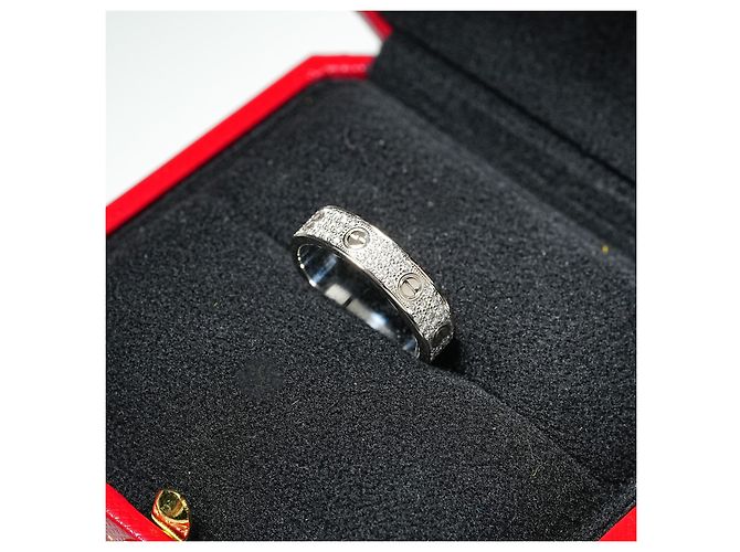 Cartier Love Pavé Diamantring Weißgold 18K Größe 54 - Ansicht 4