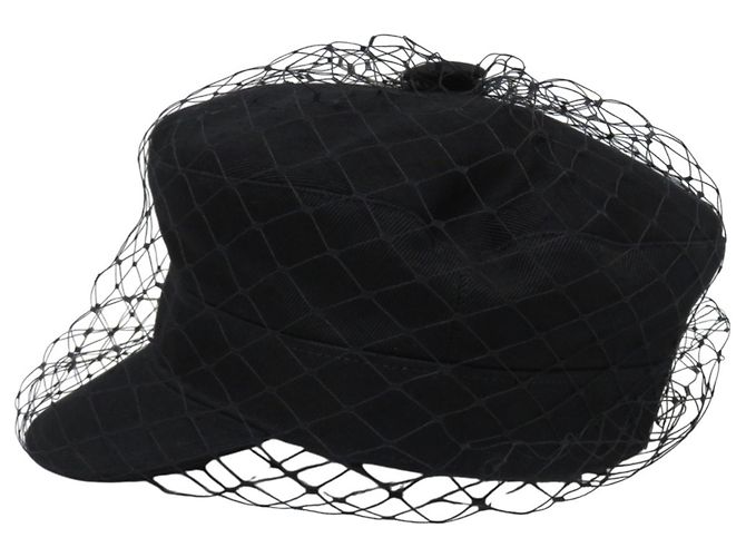 Boné de tule Christian Dior Preto - vista 3