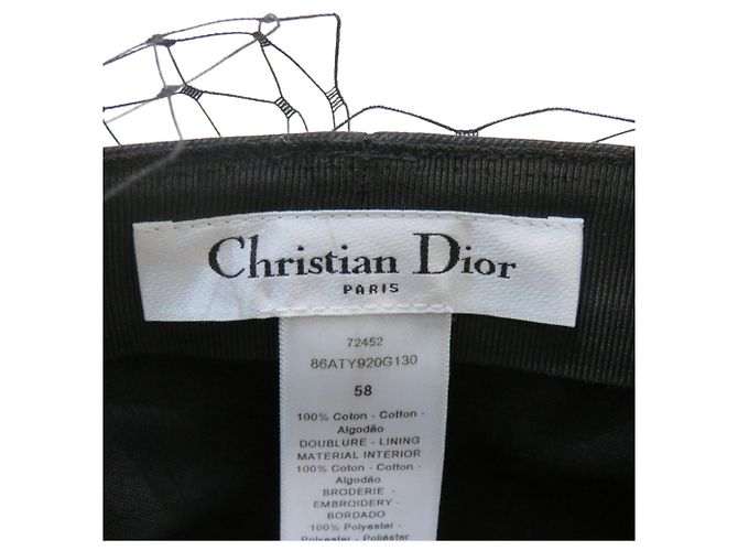 Boné de tule Christian Dior Preto - vista 4