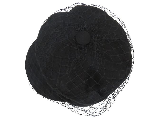 Boné de tule Christian Dior Preto - vista 8
