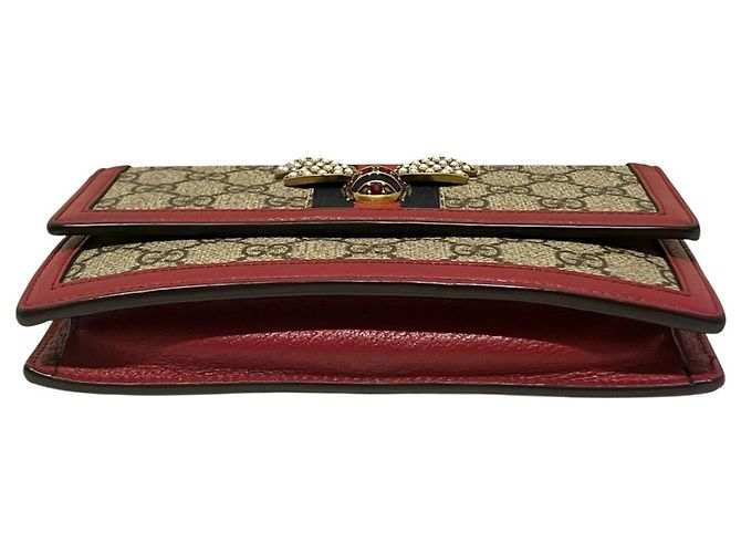 Gucci Queen Margaret Bee Schultertasche Rot Beige - Ansicht 3
