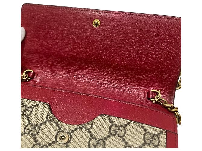 Gucci Queen Margaret Bee Schultertasche Rot Beige - Ansicht 8