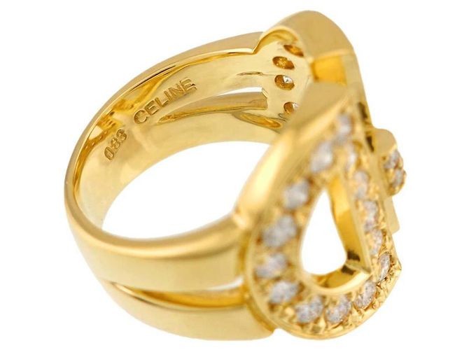 Diamond Céline Anillo banda Celine en oro amarillo 18K con diamante - vista 5