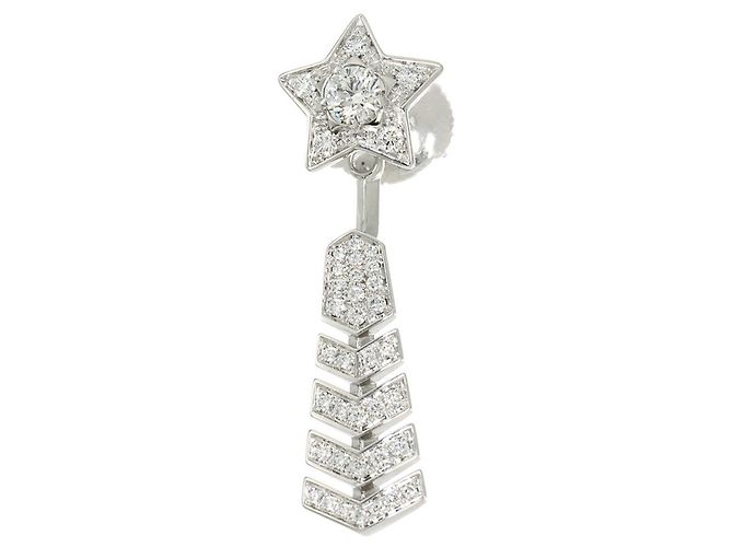 Pendientes Chanel Comet Diamond en oro blanco 18K - vista 3