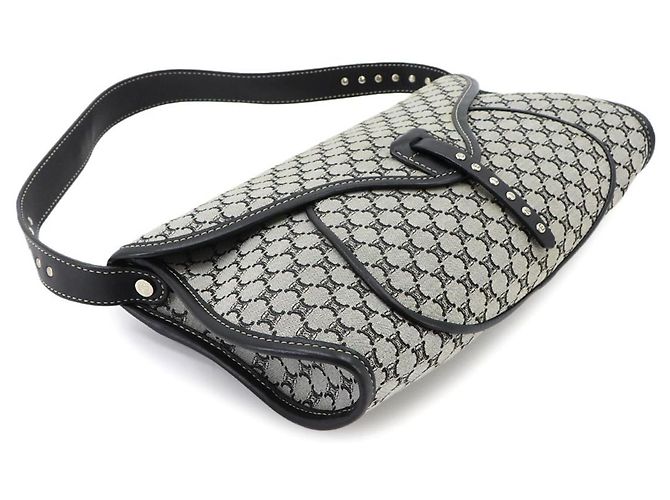 Céline Sac à main épaule Celine Macadam Marron Noir - vue 4