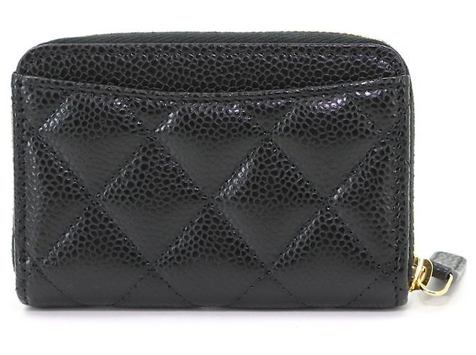 Timeless Chanel Matelassé Classic Münzbeutel mit Reißverschluss Schwarz - Ansicht 3
