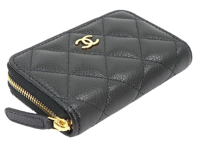 Timeless Chanel Matelassé Classic Münzbeutel mit Reißverschluss Schwarz - Ansicht 4