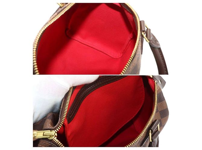 Sac à main Louis Vuitton Speedy 25 Damier Marron Damier ebène - vue 8