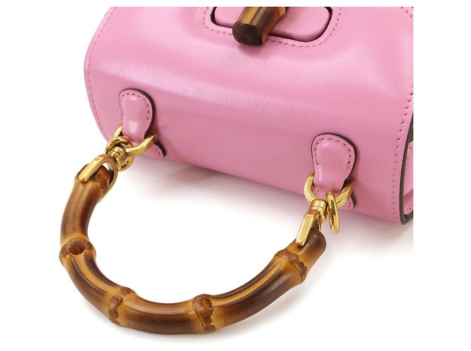Mini mala de mão Gucci Bamboo Rosa - vista 6