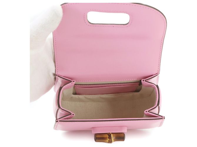 Mini mala de mão Gucci Bamboo Rosa - vista 8