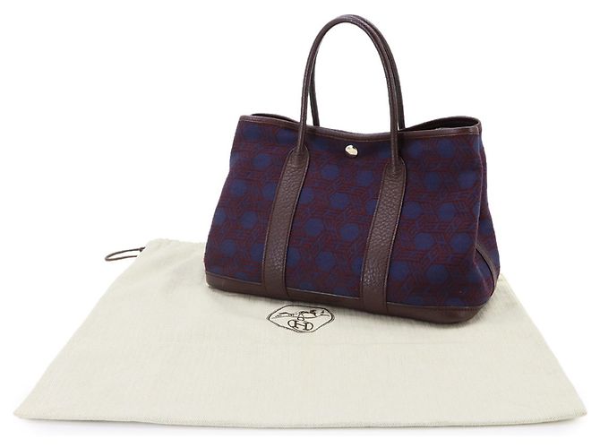Hermès Borsa a mano Hermes Garden Party TPM Tote Bordò Blu navy - vista 2