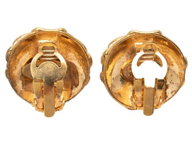 Boucles d'oreilles clips Chanel Coco Mark plaquées or Doré - vue 2