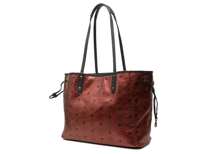 MCM Visetos Logogram Reversible Shoulder Bag Tote Black Red Multiple colors - view 2