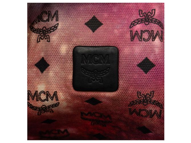 MCM Visetos Logogram Reversible Shoulder Bag Tote Black Red Multiple colors - view 5