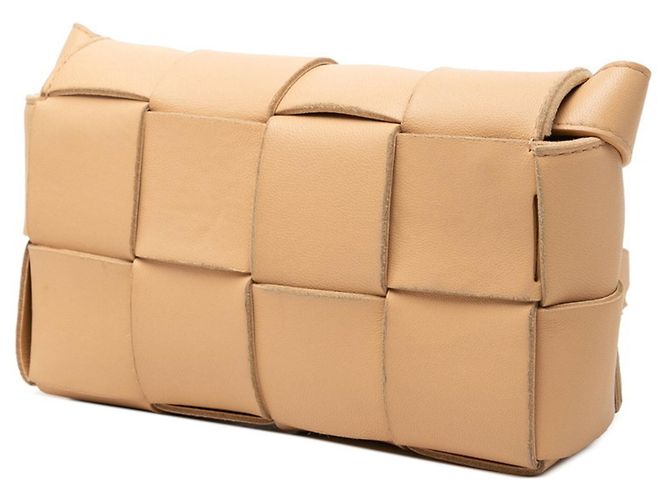 Borsa a tracolla Bottega Veneta Maxi Intrecciato Cassette Beige - vista 2