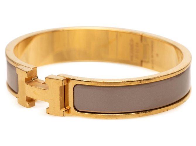Brazalete Hermès Click H PM Dorado Gris - vista 2