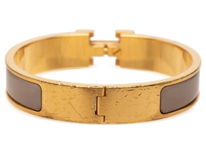 Brazalete Hermès Click H PM Dorado Gris - vista 3