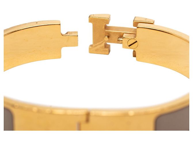 Brazalete Hermès Click H PM Dorado Gris - vista 4