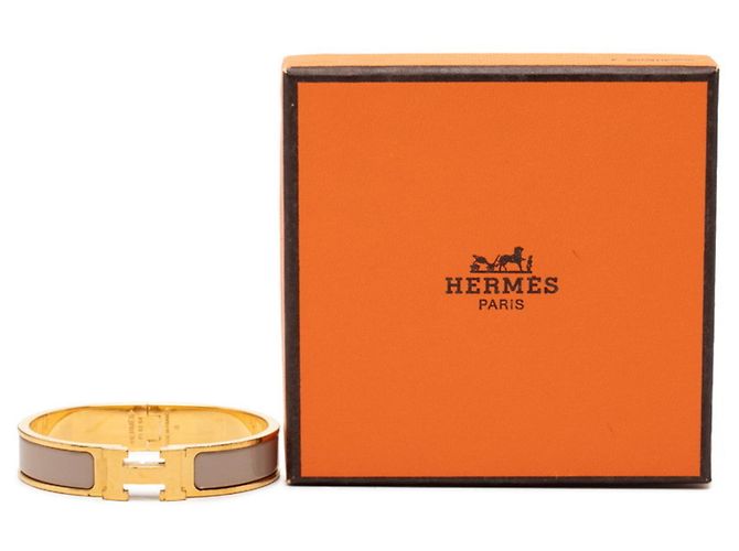 Brazalete Hermès Click H PM Dorado Gris - vista 6