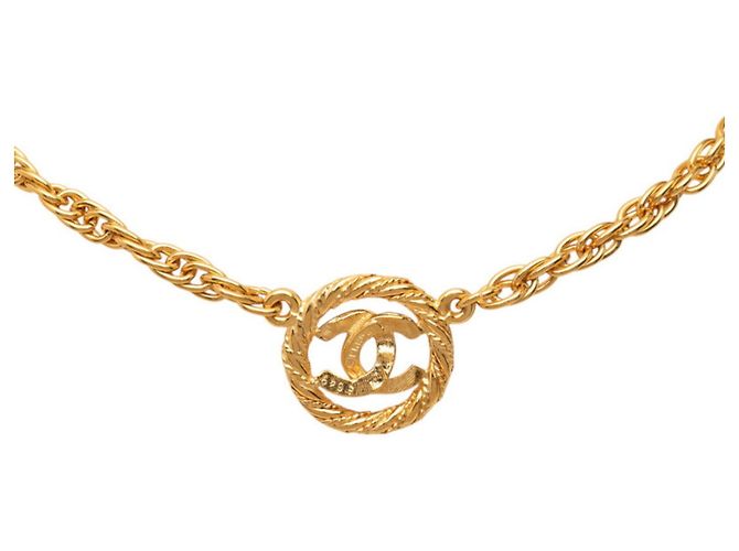 Collier chaîne Chanel Coco Mark Doré - vue 2