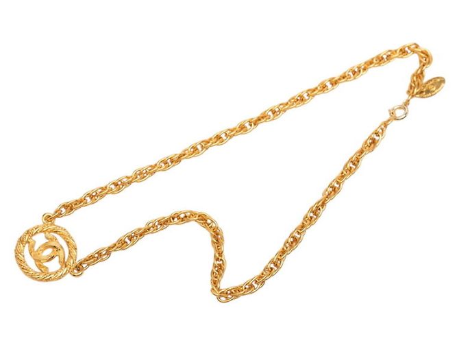 Collier chaîne Chanel Coco Mark Doré - vue 6