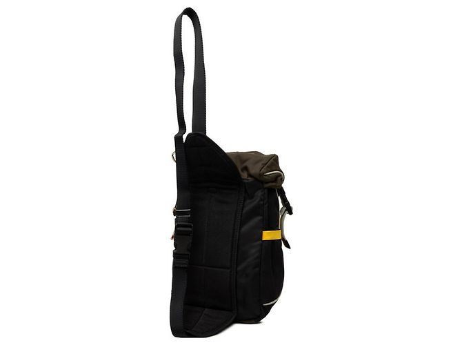 Borsa a tracolla Burberry Leo Body Bag in nero e khaki - vista 2