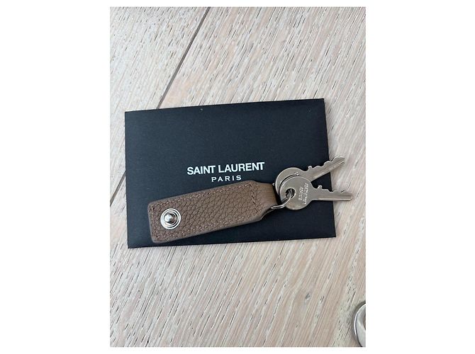 Autre Marque Saint Laurent Sac de Jour Souple Borsa a Mano Pelle Marrone Beige Taupe - vista 12