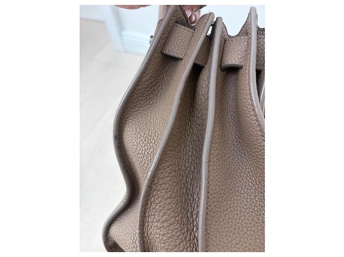 Autre Marque Saint Laurent Sac de Jour Souple Borsa a Mano Pelle Marrone Beige Taupe - vista 5