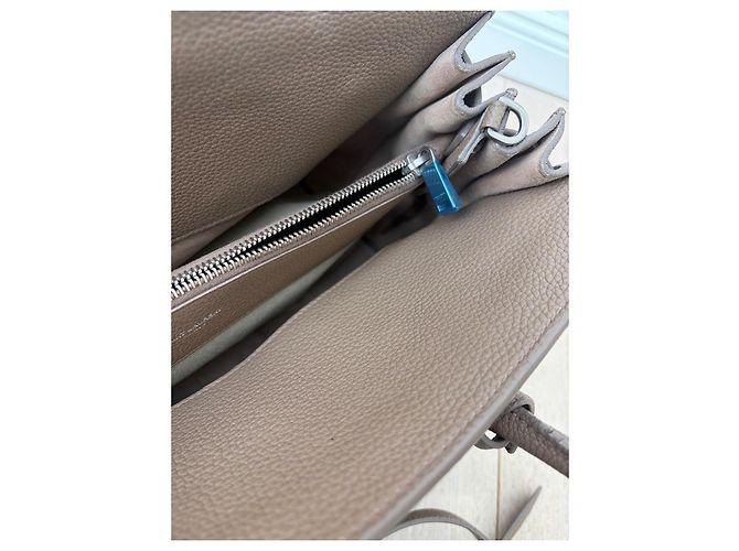 Autre Marque Saint Laurent Sac de Jour Souple Borsa a Mano Pelle Marrone Beige Taupe - vista 6