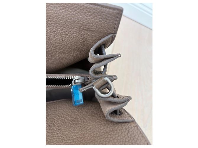 Autre Marque Saint Laurent Sac de Jour Souple Borsa a Mano Pelle Marrone Beige Taupe - vista 8