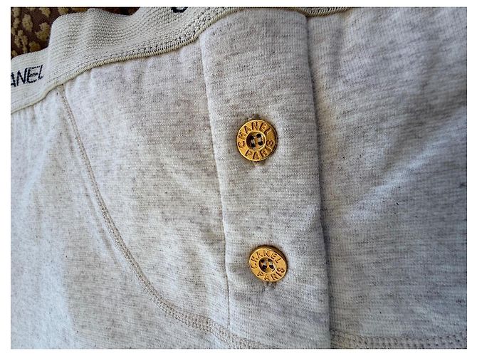 Leggings Chanel de mezcla de algodón con logo en cintura Beige - vista 3