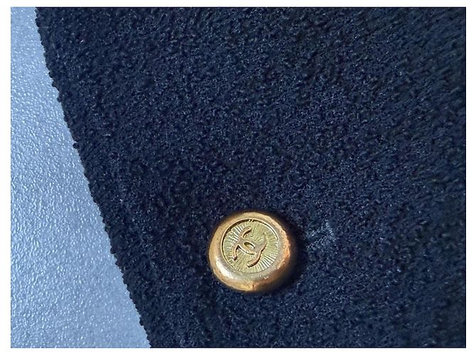 Giacca Chanel in lana nera con bottoni dorati Nero - vista 3