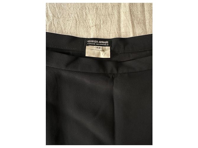 Giorgio Armani schwarzer gerader Seidenrock - Ansicht 2
