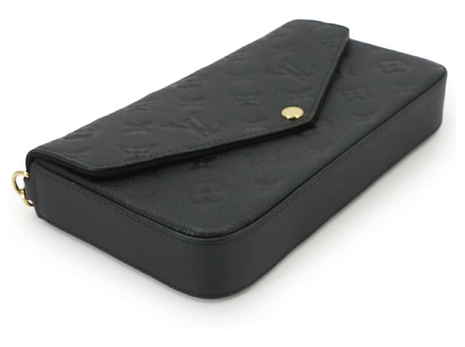Louis Vuitton Monogram Empreinte Pochette Felicie Chain Wallet Preto - vista 5