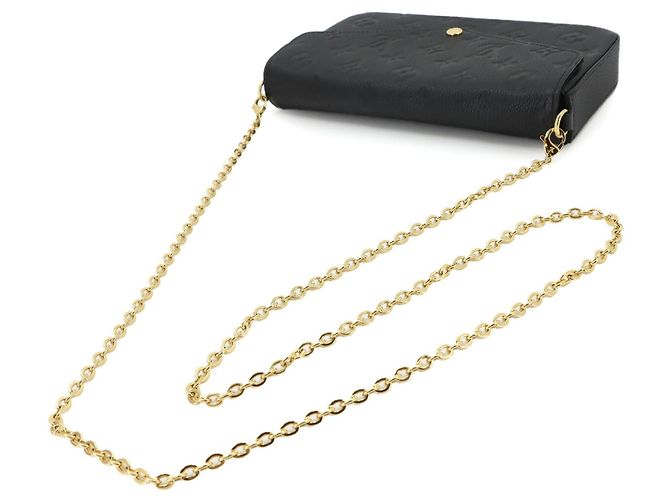 Louis Vuitton Monogram Empreinte Pochette Felicie Chain Wallet Preto - vista 6