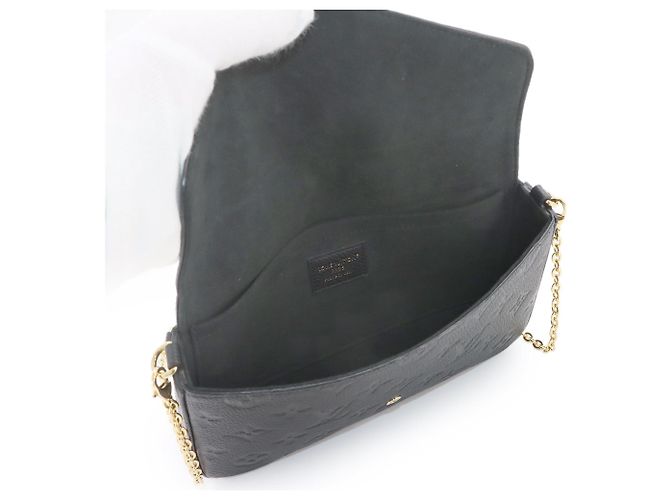 Louis Vuitton Monogram Empreinte Pochette Felicie Chain Wallet Preto - vista 7