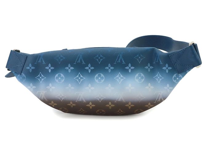 Bumbag Borsa a mano Louis Vuitton in canvas blu - vista 3