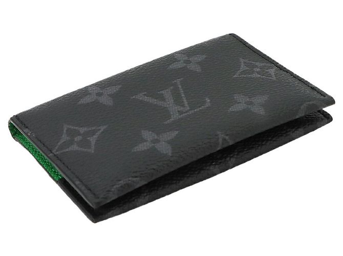 Louis Vuitton Monogram Eclipse Card Case Negro Verde Monograma - vista 4