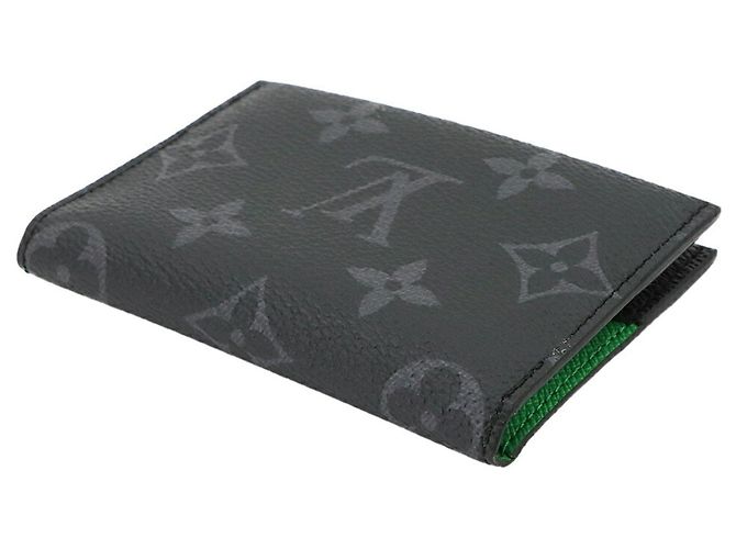 Louis Vuitton Monogram Eclipse Card Case Negro Verde Monograma - vista 5