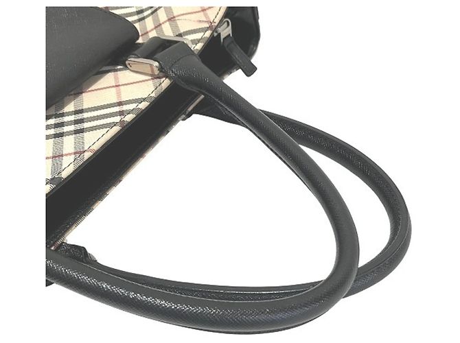 Burberry Nova Check Canvas x Leather Handtasche Beige - Ansicht 9