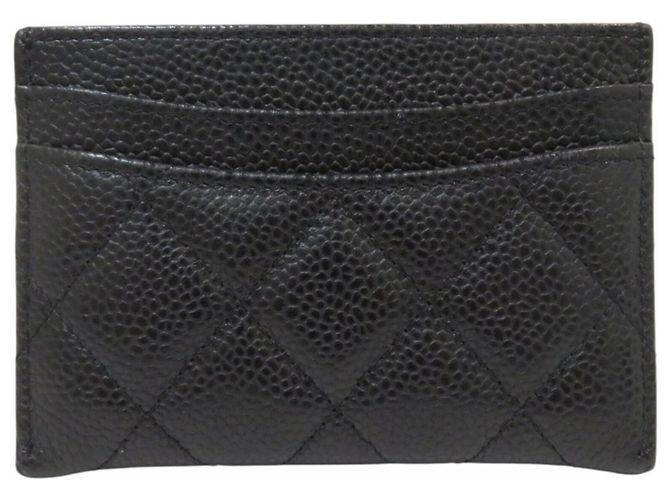 Tarjetero Chanel en piel caviar negra Negro - vista 2