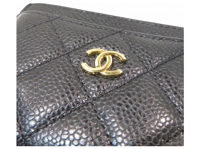 Tarjetero Chanel en piel caviar negra Negro - vista 7