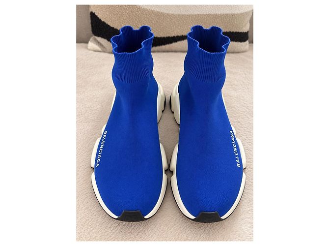 Balenciaga Speed Trainer Baskets Bleues - vue 2
