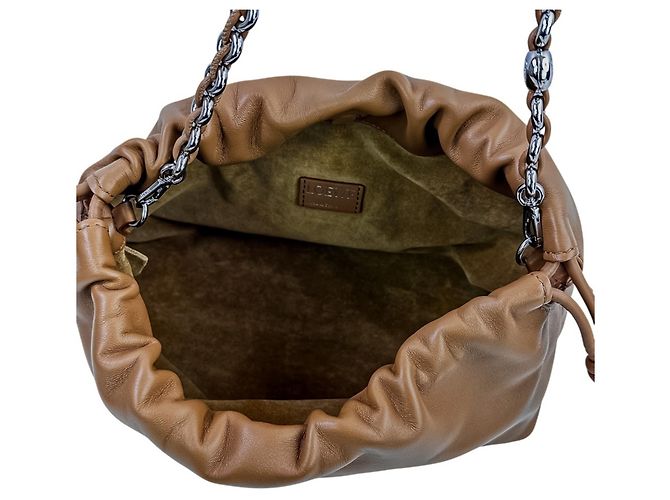 Borsa a tracolla in pelle Loewe Flamenco Marrone - vista 10