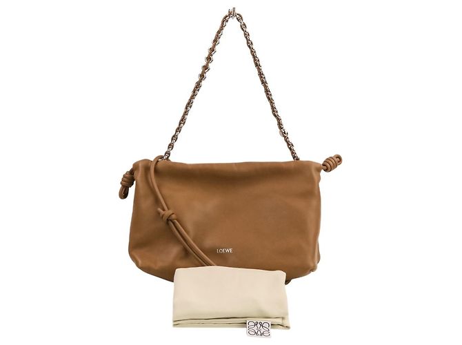 Borsa a tracolla in pelle Loewe Flamenco Marrone - vista 13