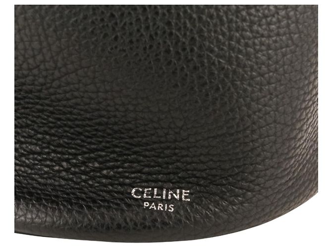 Céline Borsa a tracolla Celine Leather Big Bag Bucket Nano Nero - vista 10