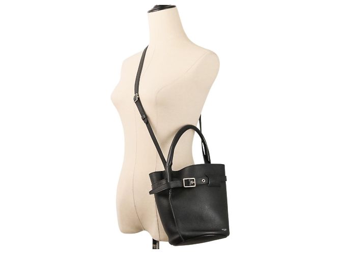 Céline Borsa a tracolla Celine Leather Big Bag Bucket Nano Nero - vista 12
