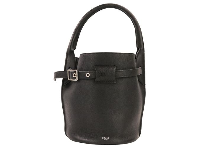 Céline Borsa a tracolla Celine Leather Big Bag Bucket Nano Nero - vista 2